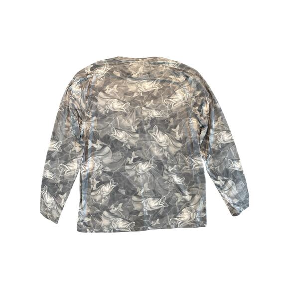 Reel Legends Reel-Tec Shirt Men’s L Gray Long Sleeve Performance Bass Fishing - Picture 2 of 6